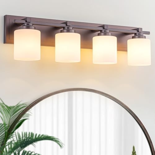 Modern Bathroom Light Fixtures Over Mirror