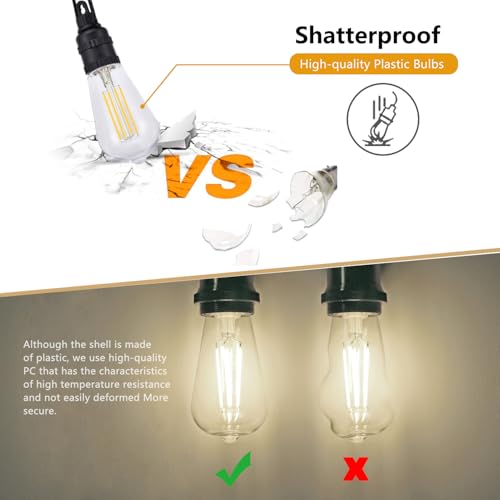 12Pack Dimmable ST58 Vintage LED Edison Bulbs 6W Equivalent 60W (12 Count)