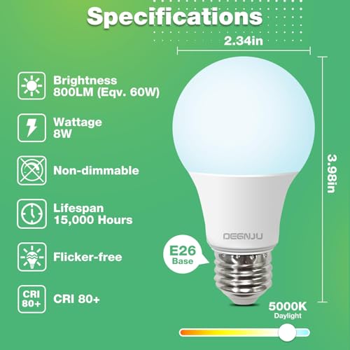 A19 LED Light Bulbs (6 Count)