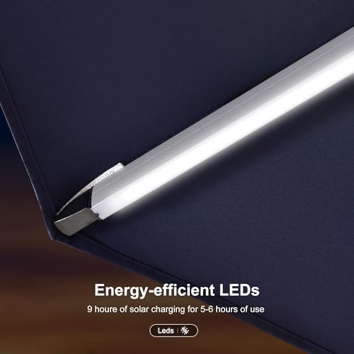 Cantilever Umbrella 13ft Solar LED Light Double Top