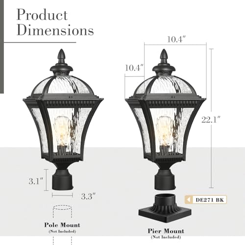 22" Outdoor Lighting for Post