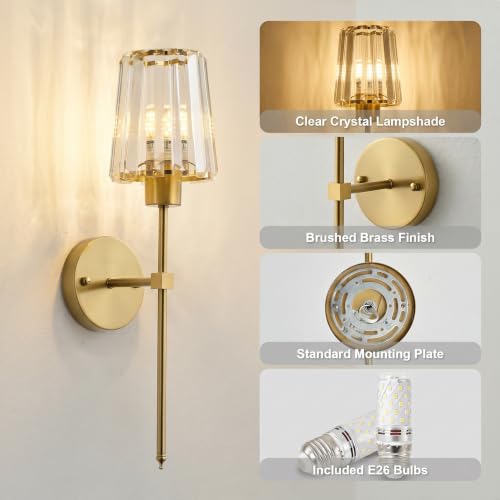 Hardwired Crystal Wall Sconces Set of 2 (2 Count)
