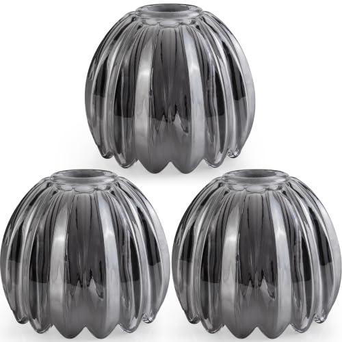 Dark Grey Tulip Glass Lamp Shades 3Pcs (3 Count)