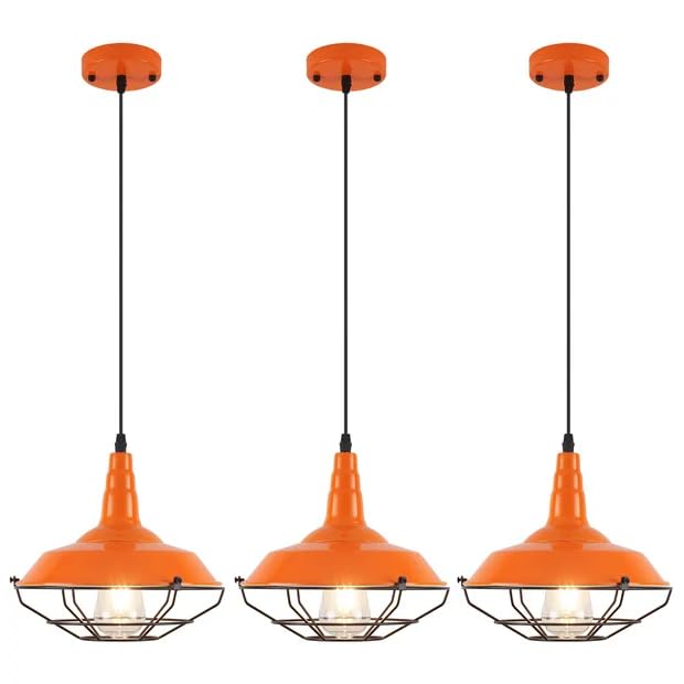 Farmhouse Orange Pendant Light (3 Count)