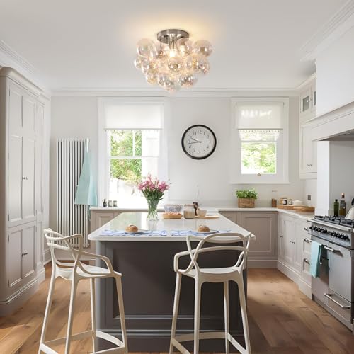 Brushed Nickel Flush Mount Ceiling Light Fixture