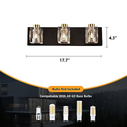 3 Light Crystal Vanity Lights
