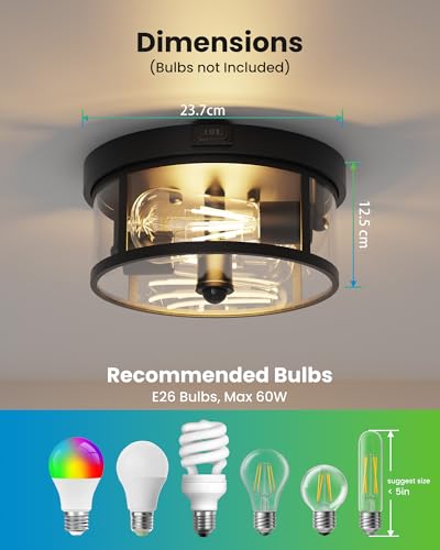 Outdoor Ceiling Light with Motion Sensor 9.3in