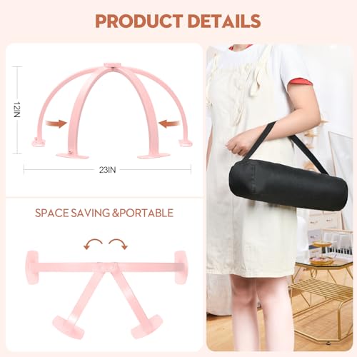 Foldable Half Moon Nail Desk Lamp with Phone Holder