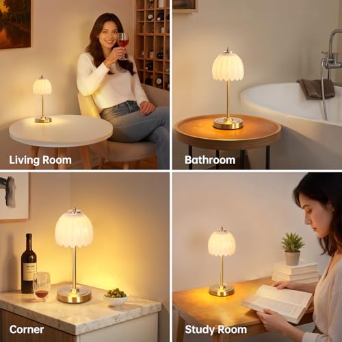 Set of 2 Tulip Table Lamp with 5000mAh Battery & Touch Control (2 Count)