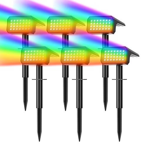 Solar Spot Lights Outdoor RGB Color Changing (6 Count)