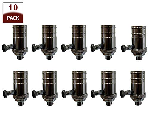 Vintage Turn Knob Dimmer Lamp Socket for Incandescent LED Bulbs (10 Count)