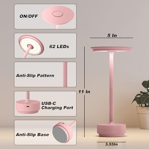 2 Pack Rechargeable Table Lamps Cordless (2 Count)