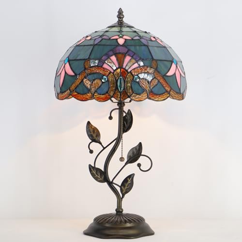 Tiffany Lamp Stained Glass Table Bedside Reading Light W12H19 inch