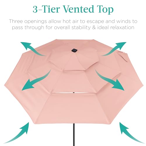 10ft 3 Tier Solar Patio Umbrella