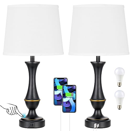 Touch Lamps for Nightstand (2 Count)