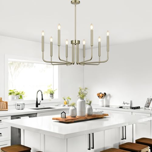 8 Light Farmhouse Chandelier for Dining Room Lighting Fixtures Hanging