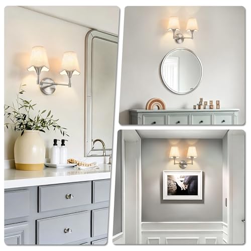 Brushed Nickel Bathroom Light Fixtures (Brushed Nickel / 2 LIGHT)