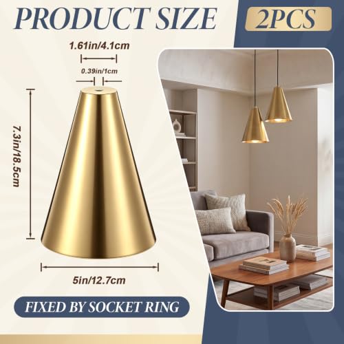 2 Pack Gold Cone Replacement Lamp Shades (2 Count)