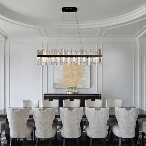 Black Led Modern Crystal Chandelier