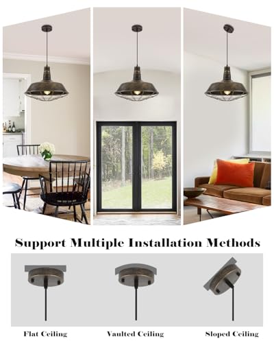 Brass Industrial Pendant Lights 2 Packs