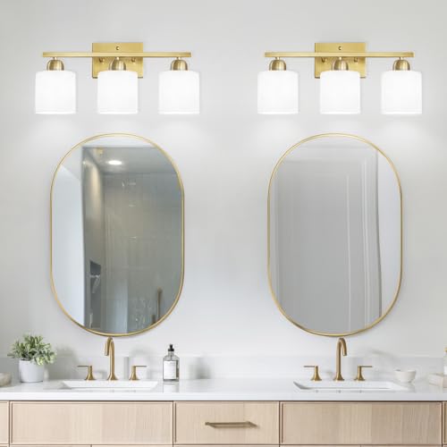 3 Light Gold Bathroom Light Fixtures
