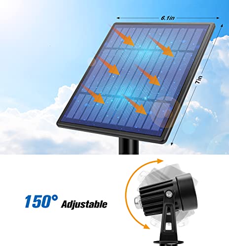 Metal Solar Spot Lights Outdoor with 9.8ft Cable Solar Powered Landscape Lighting Low Voltage IP65 Waterproof Auto On (19.99 Count)