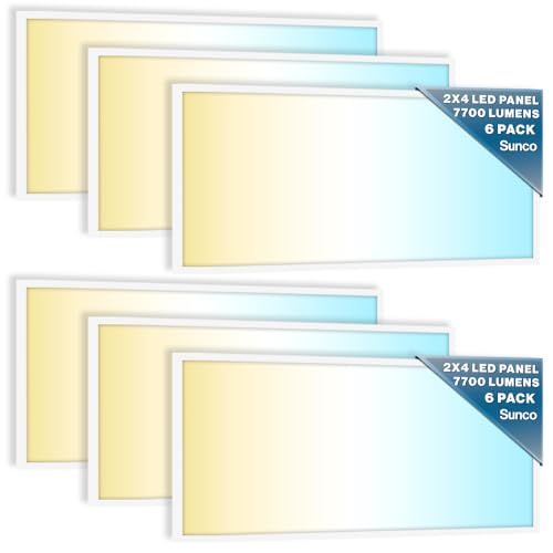 Sunco 6 Pack 2x4 LED Flat Panel Lights (6 Count)