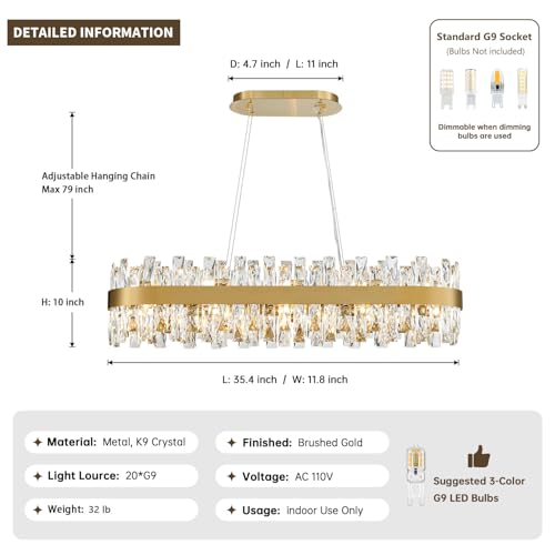 Modern Brass Gold Crystal Chandelier