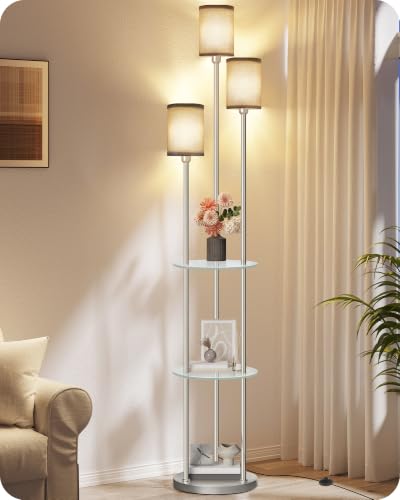 70.9" Floor Lamp with Shelves