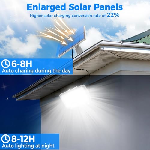 318 LED Solar Motion Lights Outdoor Waterproof with 16.4 FT Cable
