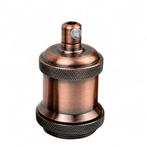 E26 Lamp Holder Socket Copper Metal Vintage Edison Bulb Holder IP20 Hardwired Medium Base Fitting for Pendant Wall Table Lamps DIY Indoor Lighting