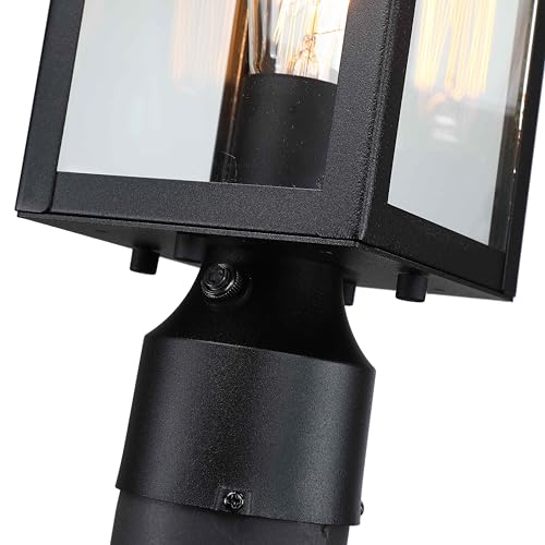17 Inch Outdoor Lamp Post Light Dusk to Dawn Outside Lamp Posts Outdoor Lighting Exterior Gate Post Lights Photocell Pillar Lantern