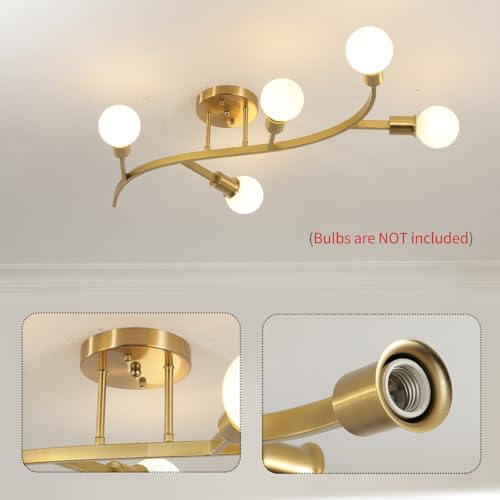 Gold Modern Sputnik Ceiling Light Fixture 5