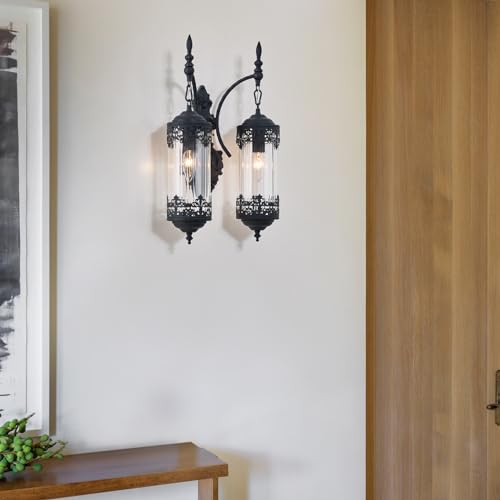 Antique Gothic Glass Wall Sconce for Bedroom