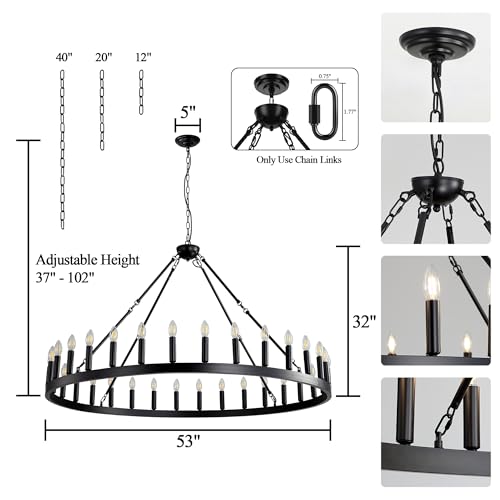 Black Wagon Wheel Chandelier