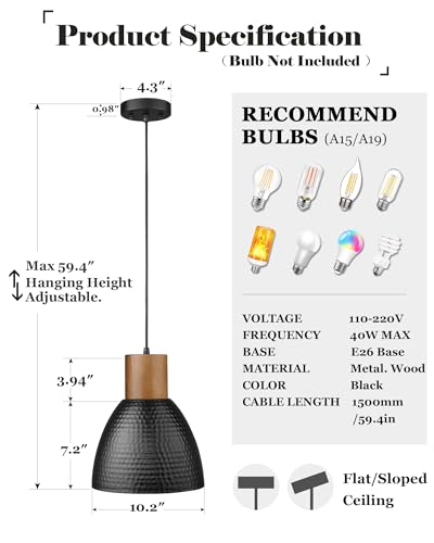 2 Pack Hammered Pendant Lights (2 Count)