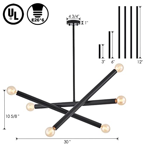 Black Sputnik Chandelier for Dining Room