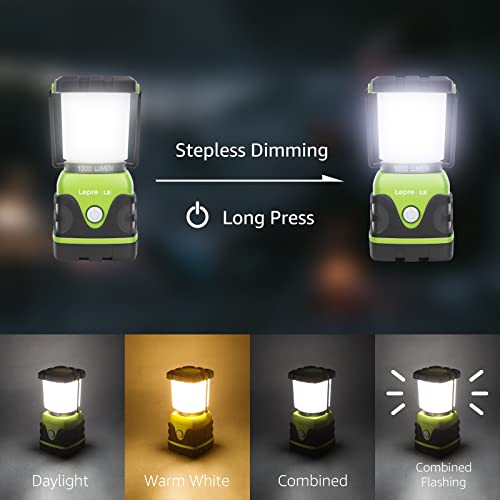 1000LM Battery Powered LED Camping Lantern with 4 Light Modes (2 Count)