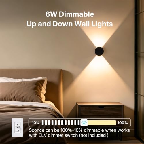 Wall Sconce Round Dimmable Modern Movie Theater Lights Up and Down