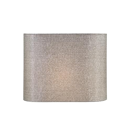37002 Contemporary Oval Hardback Shaped Spider Construction Lamp Shade in Sliver Grey