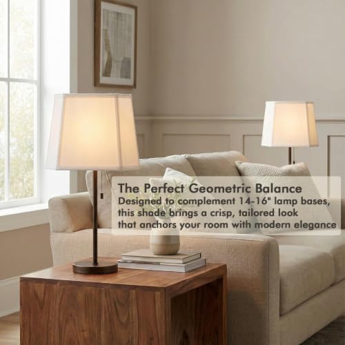 1 Pack White Square Cut Corner Lamp Shade