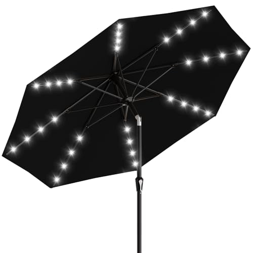 9FT Patio Umbrella with Solar Lights