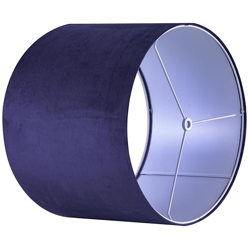 Dark Blue Velvet Drum Lamp Shade 13"×13"×10" Spider