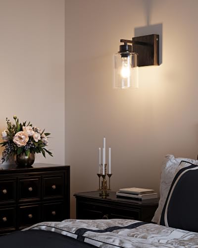 Wireless Battery Operated Wall Sconce Set of 2 with Remote Control