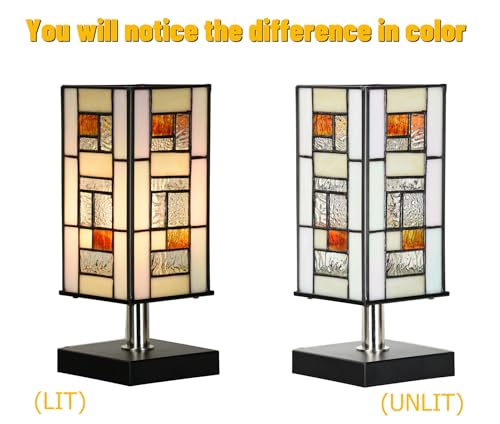 TL0013 Small Retangular Tiffany Lamp Stained Glass Uplight