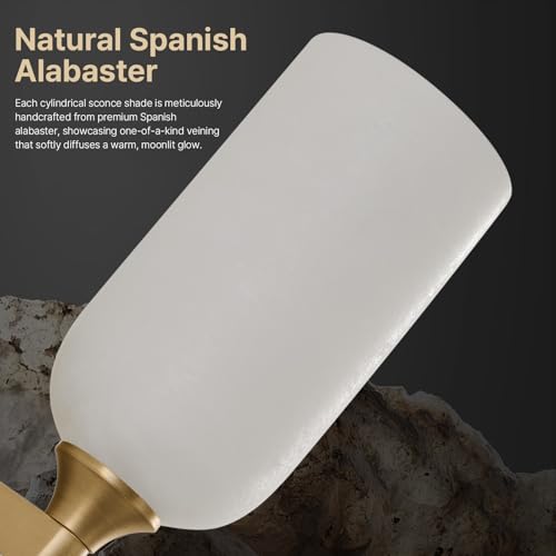 14" Natural Alabaster Sconce