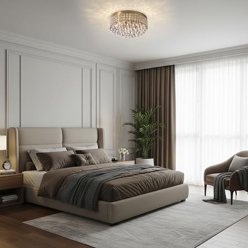 4 Lights Brass Crystal Chandelier