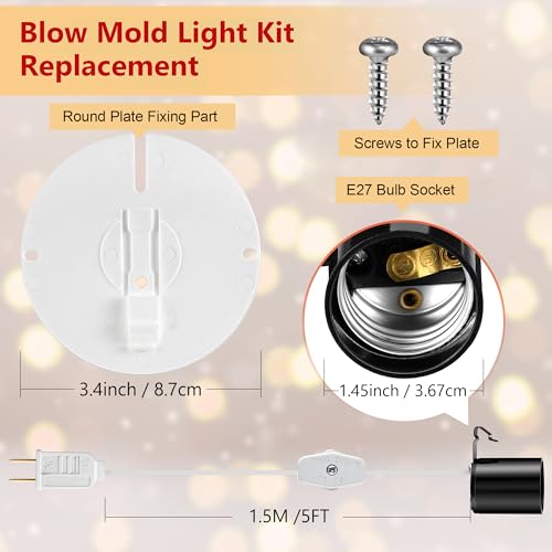 1 Set Blow Mold Light Kit E26 E27 Socket