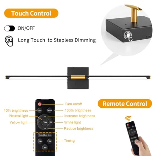 Black Gold Wall Sconces Battery Operated Set of 2 with Remote (2 Count)