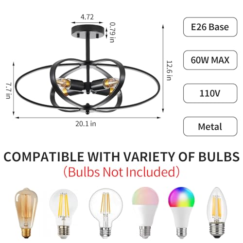 Semi Flush Mount Ceiling Light Chandelier